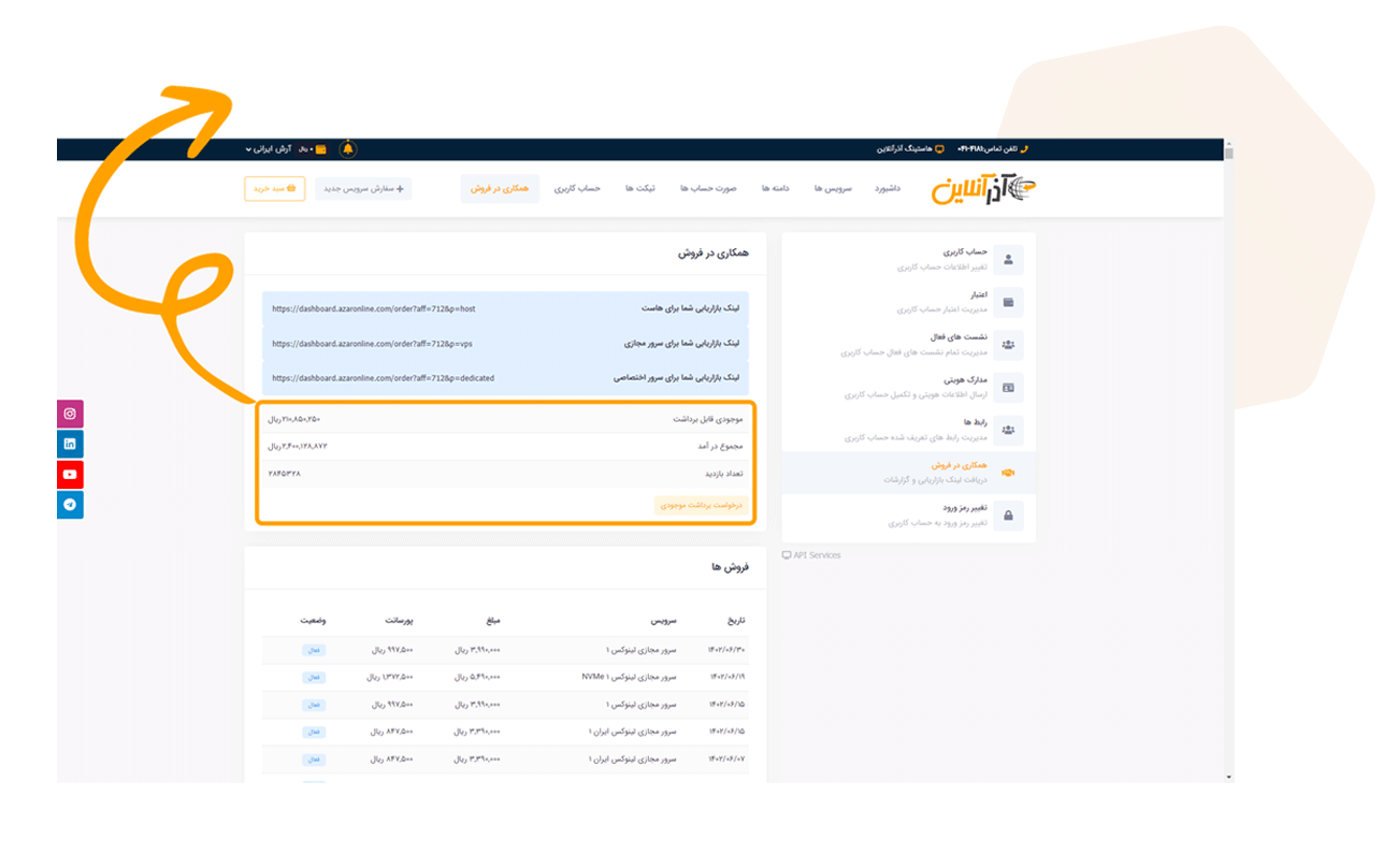 داشبورد آذرآنلاین داشبورد آذرآنلاین